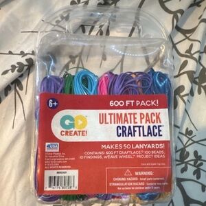 Go Create! Ultimate Pack Craftlace 600 ft, 100 Beads, Weave Wheel, Necklace Kit